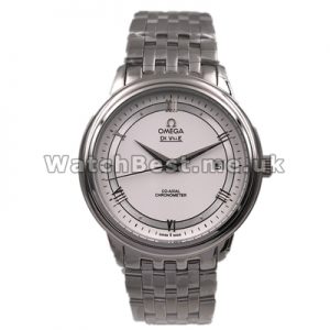 UK Elegant Fake Omega De Ville White Dial