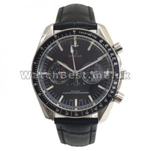 UK Superb Fake Omega Speedmaster Moonwatch Black Dial