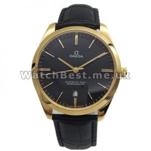 UK Gentle Replica Omega De Ville Hour Vision Black Dial