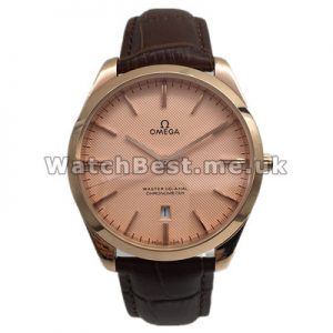 UK Tasteful Replica Omega De Ville Rose Gold Dial