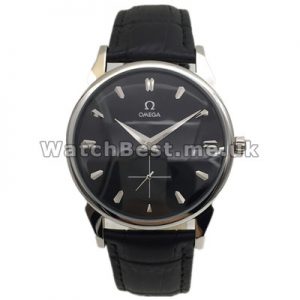 UK Elegant Fake Omega De Ville Hour Vision Black Dial
