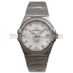UK Graceful Imitation Omega Constellation Diamonds Paved Bezel