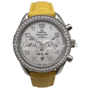 UK Luxury Fake Omega Speedmaster Diamonds Bezel