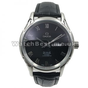 UK Perfect Knockoff Omega De Ville Black Dial