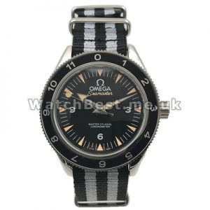 UK Men's Replica Omega Seamaster Black Bezel